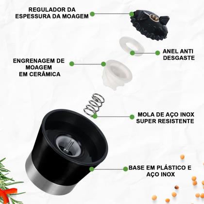 Imagem de Kit 2 Moedor de Especiarias Temperos Sal e Pimenta Cerâmica