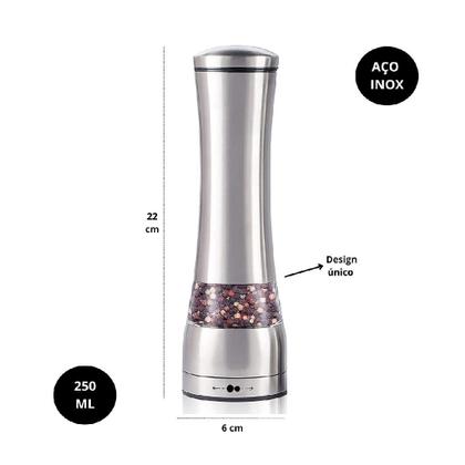 Imagem de Kit 2 Moedores de Pimenta Sal Temperos Aço Inox Manual