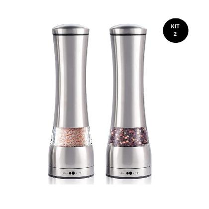 Imagem de Kit 2 Moedores de Pimenta Sal Temperos Aço Inox Manual