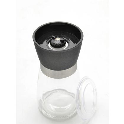 Imagem de Kit 2 Moedores de Temperos 170ml Lyor em Vidro com Moinhos de Cerâmica e Tampas Pretas