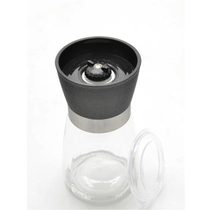 Imagem de Kit 2 Moedores de Temperos 170ml Lyor em Vidro com Moinhos de Cerâmica e Tampas Pretas