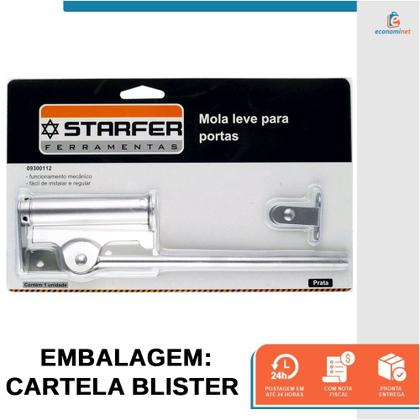 Imagem de Kit 2 Mola Aérea Prata Fechamento Automatico Porta Leve