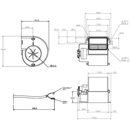 Imagem de Kit 2 Motor Ventilador Univ 1 Vel 12v Turbina 114mm Imobras