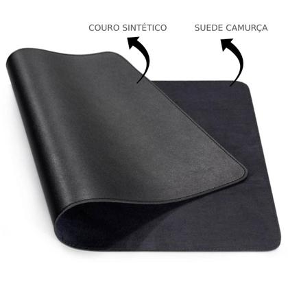 Imagem de Kit 2 Mouse Pad 25x20cm Premium Preto Slim Antiderrapante
