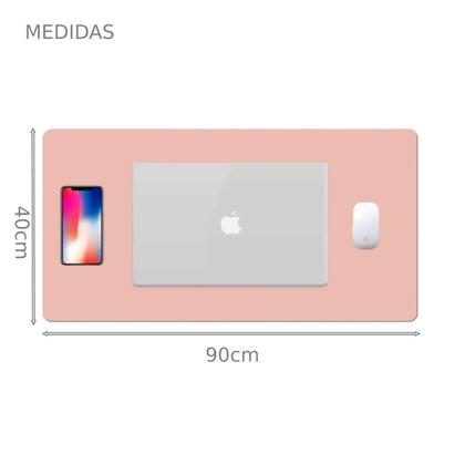 Imagem de Kit 2 Mouse Pad Grande 90X40 Antiderrapante Slim Rosa Claro