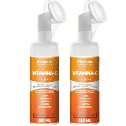 Imagem de Kit 2 Mousse Espuma De Limpeza Facial Vitamina-C 150Ml