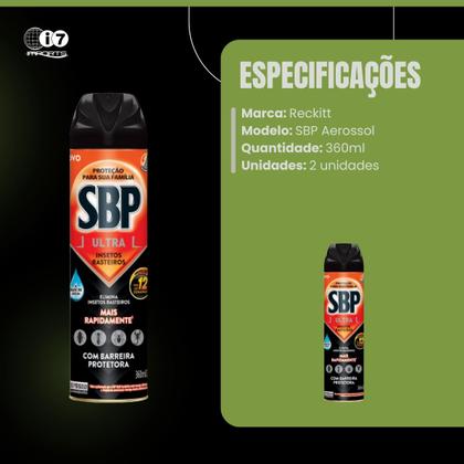 Imagem de Kit 2 Multi-inseticidas Insetos Rasteiros Ultra Sbp 360ml