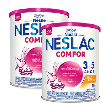 Imagem de Kit 2 Neslac Comfor Composto Lácteo Zero Lactose 700g