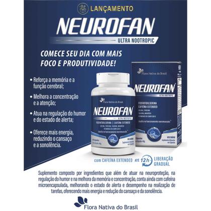 Imagem de Kit 2 Neurofan Ultra Nootropic Fosfatidilserina + Vitaminas 2x60 cps Flora Nativa