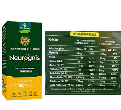 Imagem de Kit 2 Neurognis Nutrientes - Sabor Guaraná 480ml Biofhitus