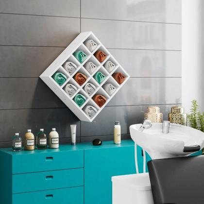 Imagem de Kit 2 Nicho Decorativo Porta Toalha Com 16 Nichos Multiuso Destak