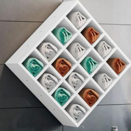 Imagem de Kit 2 Nicho Decorativo Porta Toalha Com 16 Nichos Multiuso Destak