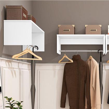 Imagem de Kit 2 Nichos Cabideiros Suspensos Berlim Branco - Lumil Móveis