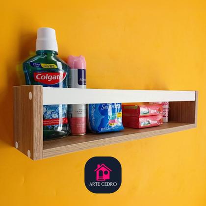 Imagem de Kit 2 Nichos Porta Livros Infantis Prateleira Organizadora de Bonecos Estante de Brinquedos Ripa Mdf madeira 55 cm