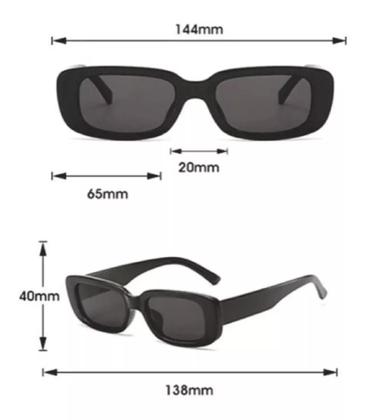Imagem de Kit 2 óculos de sol retangular escuro dj 1 branco e 1 preto