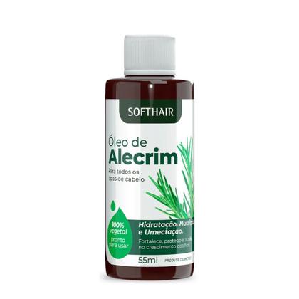 Imagem de Kit 2 Óleo de Alecrim para Cabelo Anti Queda Crescimento Capilar Umectação Hidratação 55ml Soft Hair