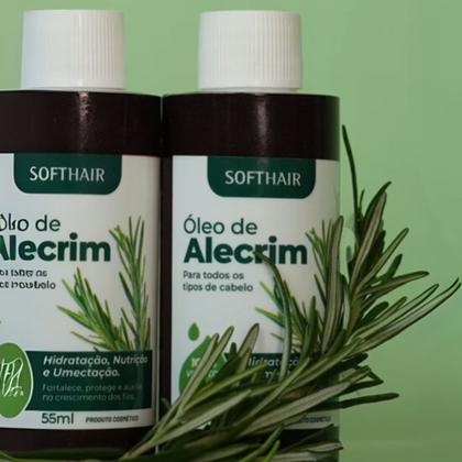 Imagem de Kit 2 Óleo de Alecrim para Cabelo Anti Queda Crescimento Capilar Umectação Hidratação 55ml Soft Hair