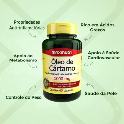 Imagem de Kit 2 Óleo de Cartamo 1000mg com 60 Capsulas Maxinutri
