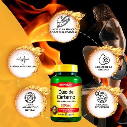 Imagem de Kit 2 Óleo de Cartamo 1000mg com 60 Capsulas Maxinutri