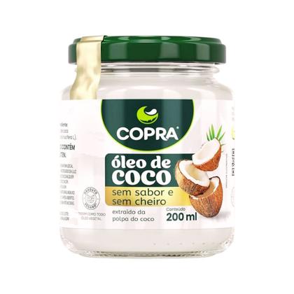 Imagem de KIT 2 Óleo de Coco Pote de Vidro 200ml Sem Cheiro/Sabor Copra