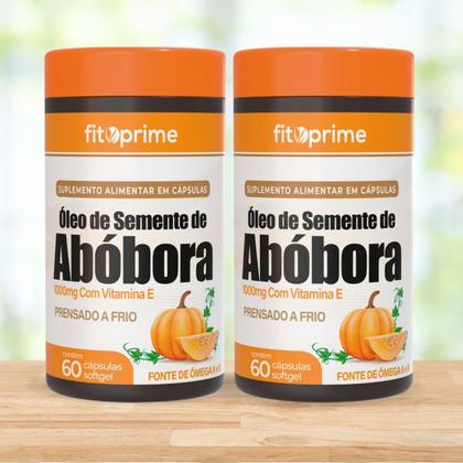 Imagem de Kit 2 Óleo de Semente de Abóbora 1000mg Com Vitamina E 60 Cápsulas Fitoprime
