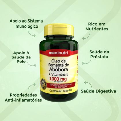 Imagem de Kit 2 Óleo Semente de Abóbora + Vitamina E 60 Cáps Maxinutri