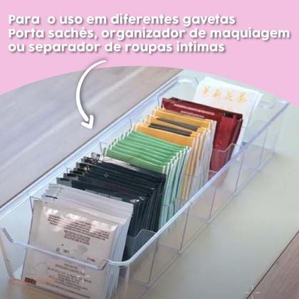 Imagem de Kit 2 Organizador De Gaveta Plástico Multiuso Cozinha Armário Bancada - UZ383 Uz