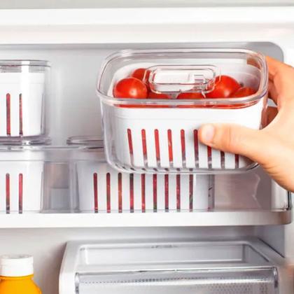 Imagem de Kit 2 Organizador De Geladeira Ou Clear Fresh 650ml Natural