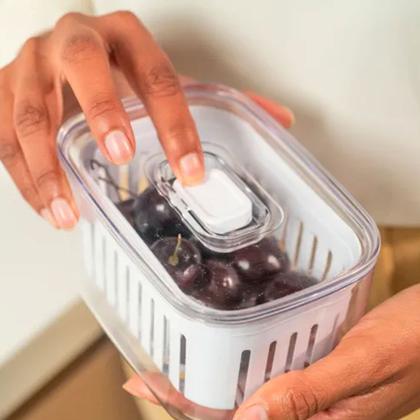 Imagem de Kit 2 Organizador De Geladeira Ou Clear Fresh 650ml Natural