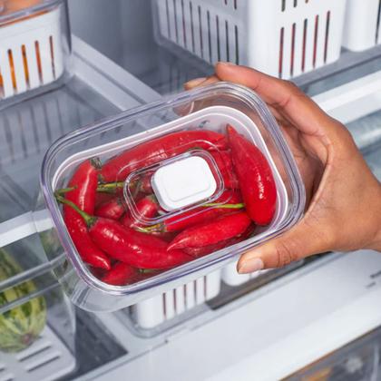 Imagem de Kit 2 Organizador De Geladeira Ou Clear Fresh 650ml Natural