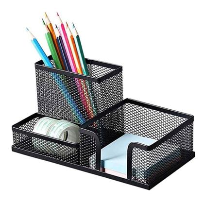 Imagem de Kit 2 Organizador De Mesa Aramado Porta Canetas Lápis Papel