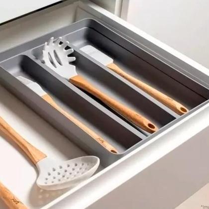 Imagem de Kit 2 Organizador Gaveta Divisor Talheres Logic Utensílios