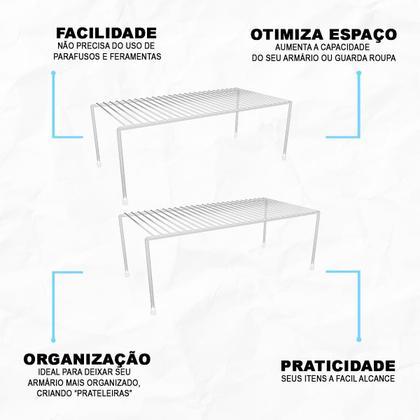 Imagem de Kit 2 Organizador para Casa Grande Prateleira Aço Reforçado