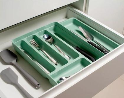 Imagem de Kit 2 Organizadores De Gaveta Extensível Divisor Porta Talheres Multiuso Armário - Ou