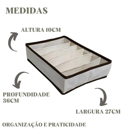 Imagem de Kit 2 Organizadores De Gavetas Porta Sutiã Roupa Intima em Tecido TNT Linha Premium Luxo