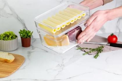 Imagem de Kit 2 Organizadores De Geladeira 2,2L E Porta Frios Duplo Ou