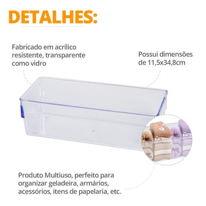 Imagem de Kit 2 Organizadores De Geladeira Modular Multiuso Gavetas Mesa
