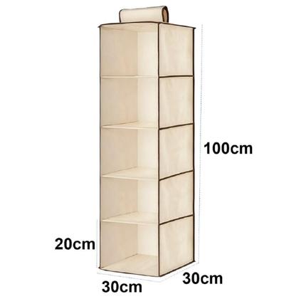 Imagem de Kit 2 Organizadores Suspensos Guarda Roupa 3 E 5 Prateleiras