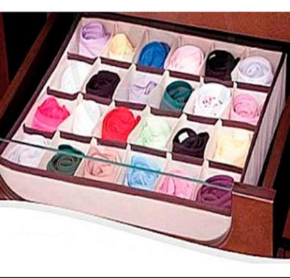 Imagem de Kit 2 Organizadores Tnt Colmeia Gaveta 24 Nichos Biquini Cueca Meia