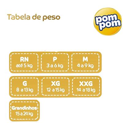 Imagem de Kit 2 Pacotes de Fraldas Descartável Infantil Pom Pom Protek