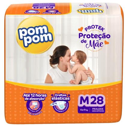 Imagem de Kit 2 Pacotes de Fraldas Descartável Infantil Pom Pom Protek