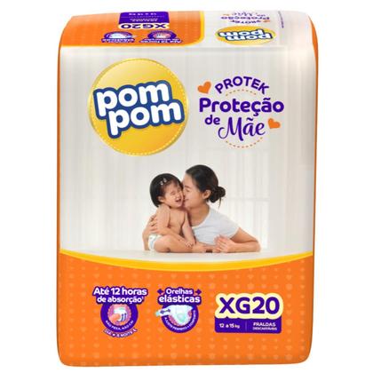 Imagem de Kit 2 Pacotes de Fraldas Descartável Infantil Pom Pom Protek