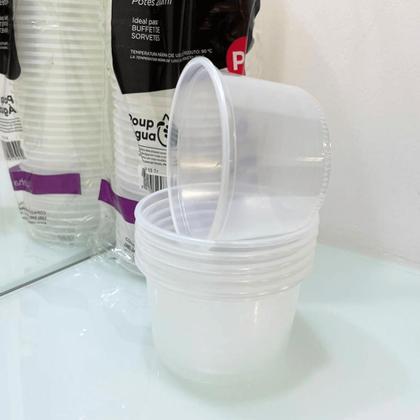 Imagem de Kit 2 Pacotes de Potes de 200ml P-13 Translúcido PS sem tampa Copaza com 50 unidades