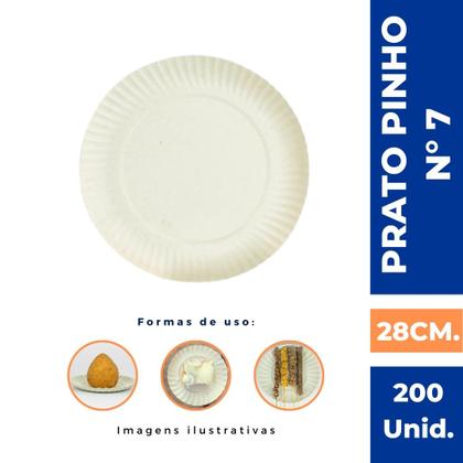 Imagem de Kit 2 Pacotes de Prato De Papelão Pinho N 07 - 200 Unidades