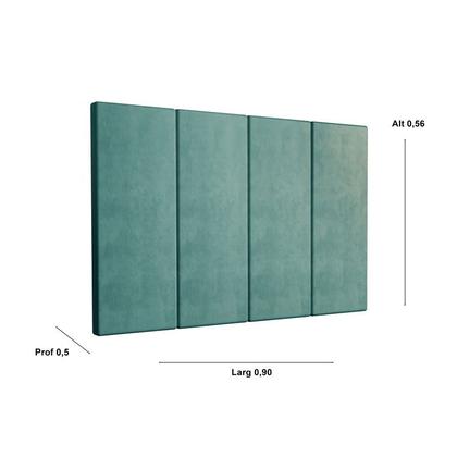 Imagem de Kit 2 Paineis Cama Box Fantasy 0,90 Tecido Suede cor Azul - Comprar Moveis Em Casa