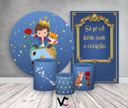 Imagem de Kit 2 Painéis De Festa + Trio De Capas Cilindro - Pequeno Príncipe Cute 006