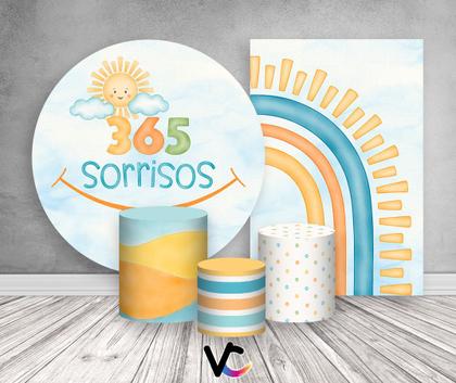 Imagem de Kit 2 Painéis De Festa + Trio De Capas Cilindro - Sorrisos Tons Pastéis 016
