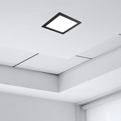 Kit 2 Painel LED 18W LYS Quadrado Embutir Preto - TASCHIBRA Imagem de Kit 2 Painel LED 18W LYS Quadrado Embutir Preto