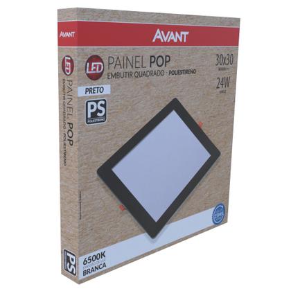 Imagem de Kit 2 Painel Plafon Pop Quadrado Embutir Luz Branco Frio 6500K Bivolt 24w Avant