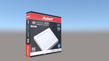 Imagem de Kit 2 Painel Plafon Quadrado Sobrepor 18w Branco Frio 6500k